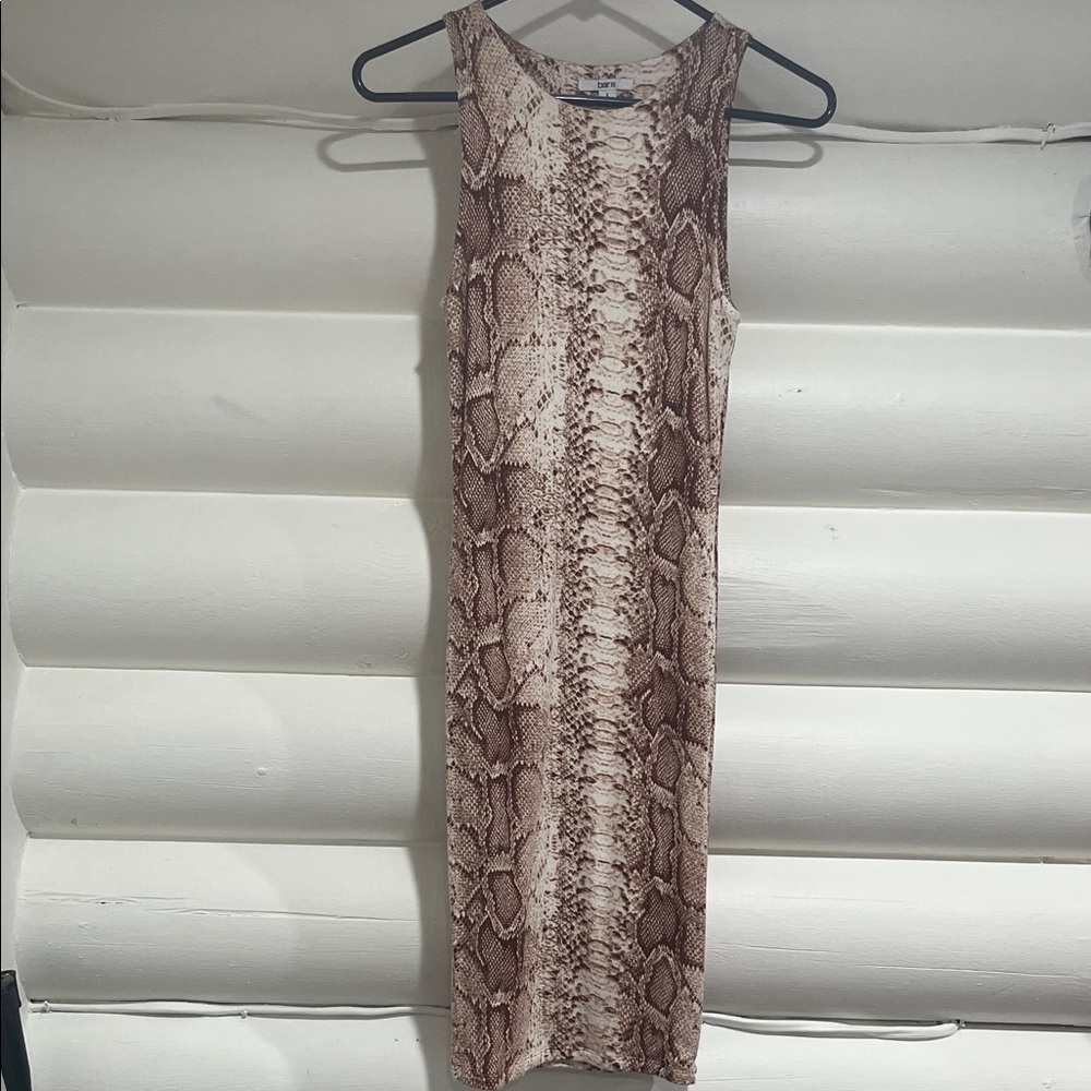 Bar III Snake Print Dress - Brown and Cream